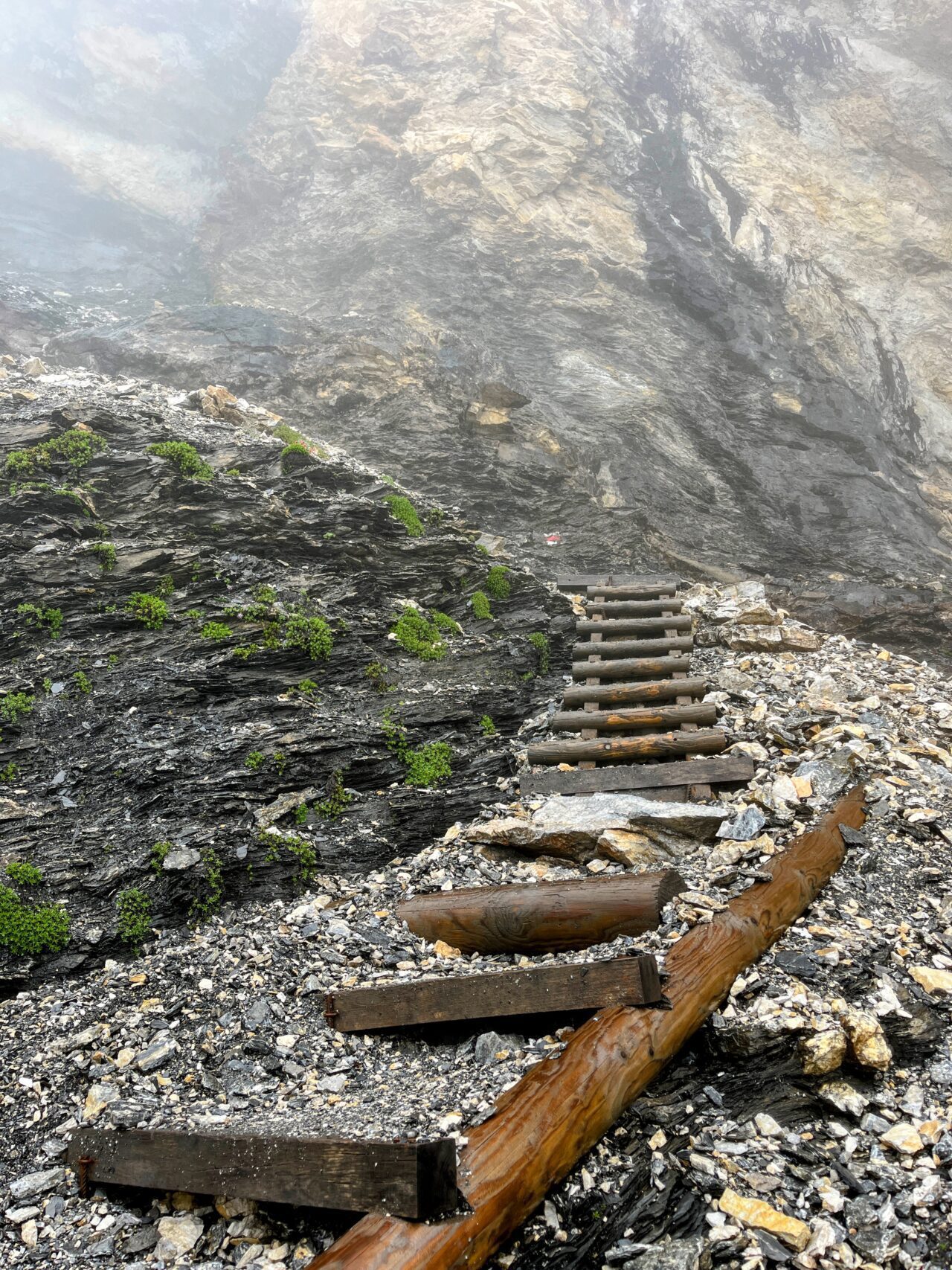 Ab hier geht der Pfad ziemlich geradeaus hoch zum Hohtürlipass und nur die allerwenigsten werden hier ohne Unterstützung der Wanderstöcke laufen! Am heutigen Tag treffen wir unterwegs nur wenig andere Wanderer - an einem sonnigen Tag ist auf dieser sehr beliebten Wanderung unglaublich viel los.